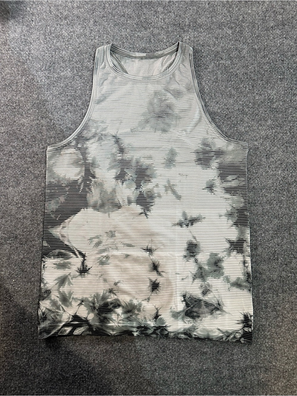 lululemon athletica Men's Gray & White Tie-Dye Tank